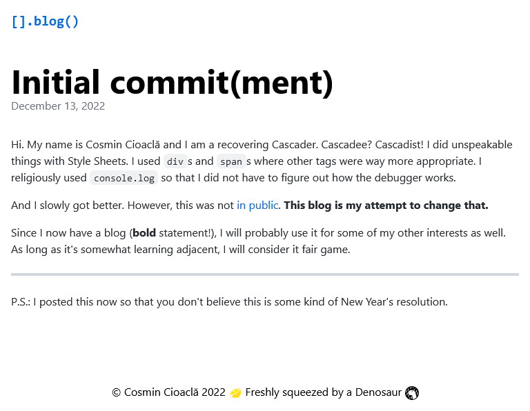 Initial commit(ment) screenshot