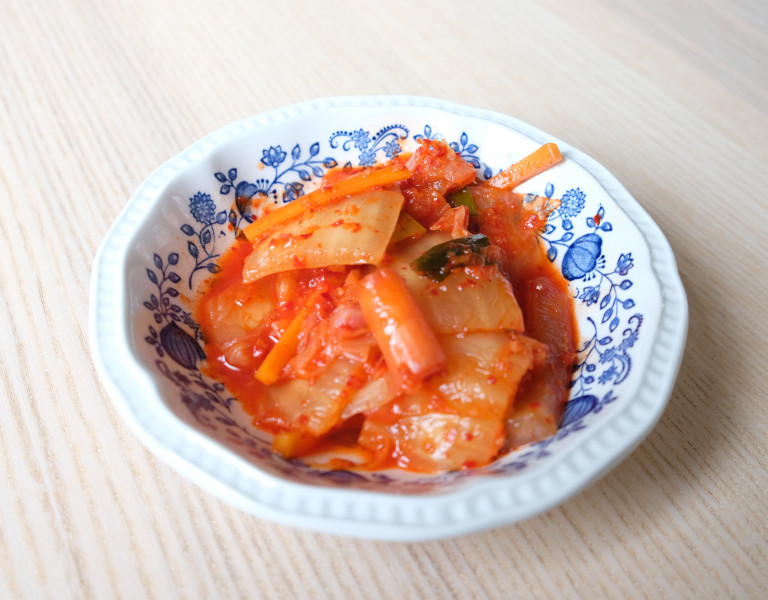 Kimchi in a small bowl